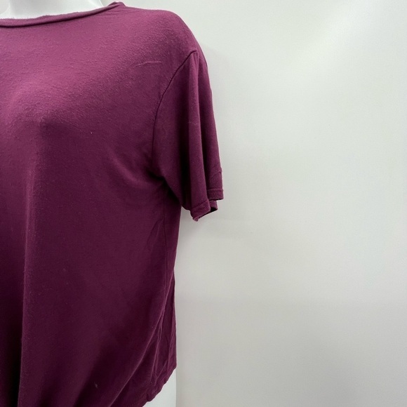 BOOHOO WOMENS MAROON TIE FRONT TEE SZ2 - Picture 5 of 12
